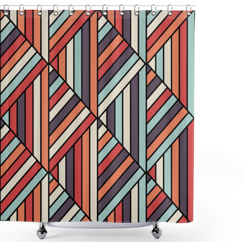 Personality  Seamless Geometric Pattern In Op Art Design. Vector Art. Shower Curtains