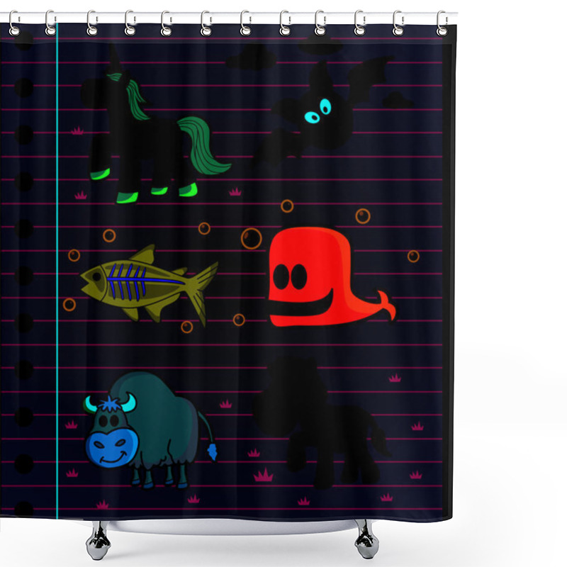 Personality  Cartoon Animals Shower Curtains