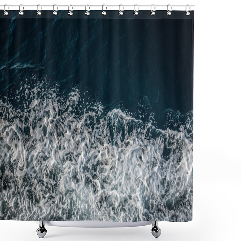 Personality  Dynamic Ocean Waves Crashing With Foam On Deep Blue Water Shower Curtains