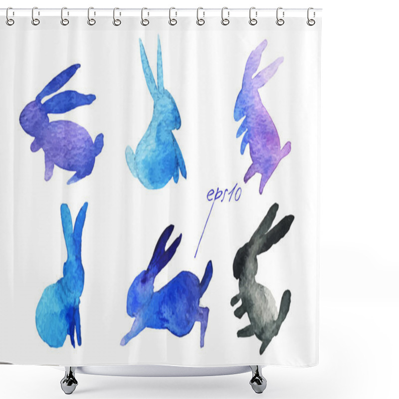 Personality  Set Of Easter Rabbits. Shower Curtains