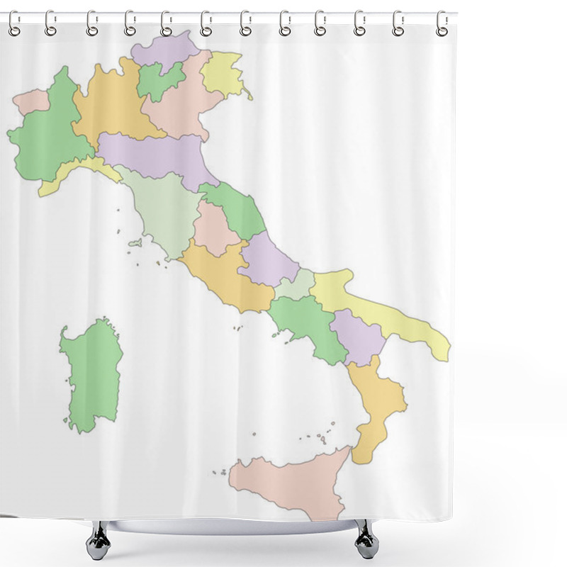 Personality  Italy -  Political Map With Separated Layers. Shower Curtains