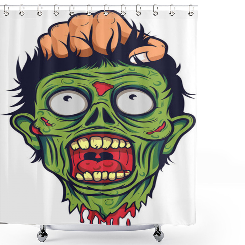 Personality  Human Hand Hold The Head Of A Dead Zombie Shower Curtains