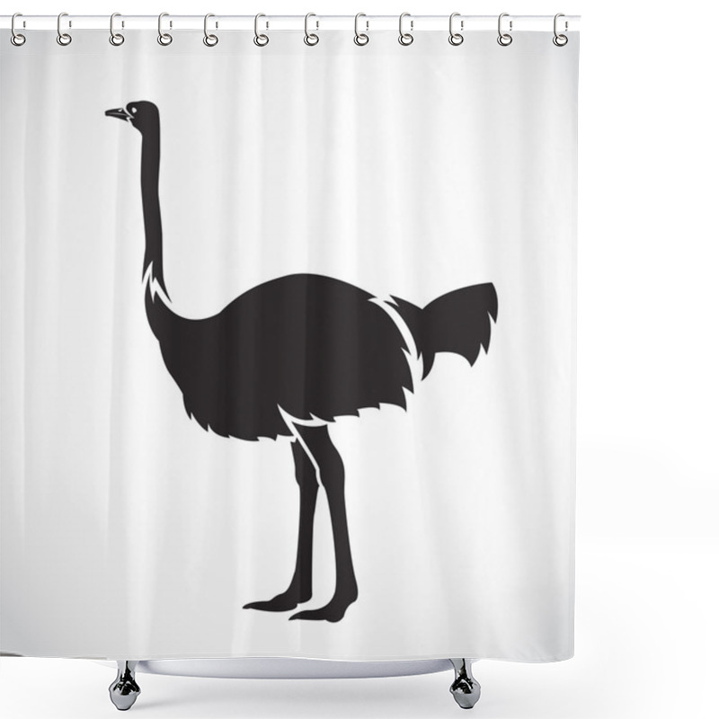 Personality  Vector Image Of An Ostrich  Shower Curtains