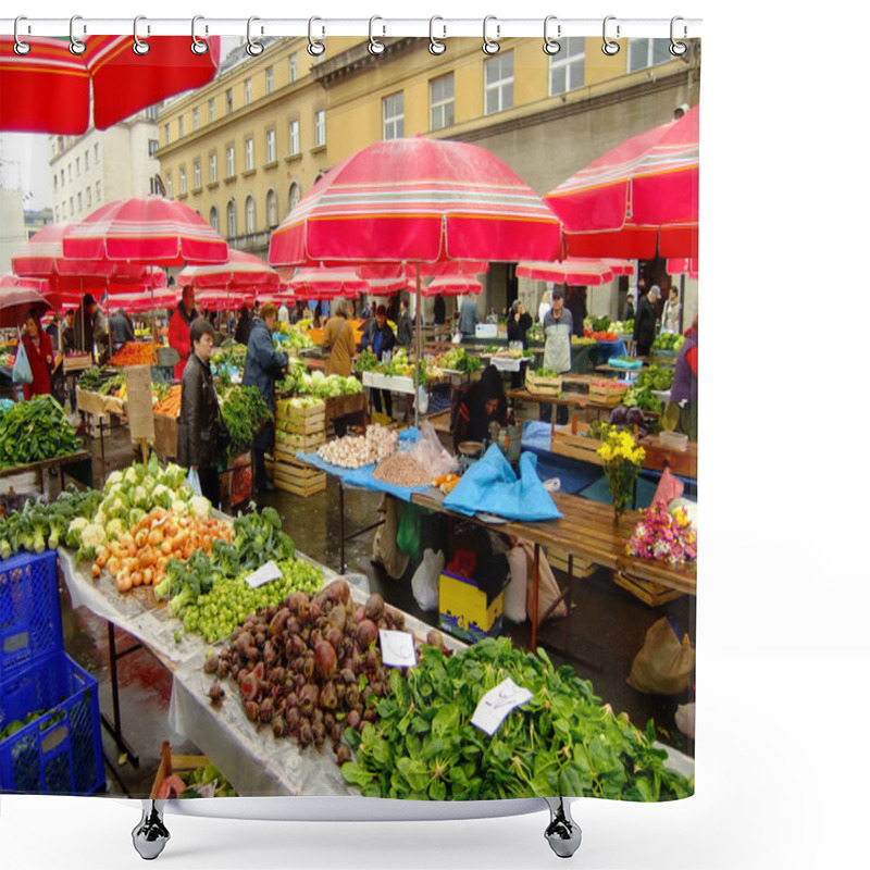 Personality  Dolac Market, Zagreb, Croatia Shower Curtains