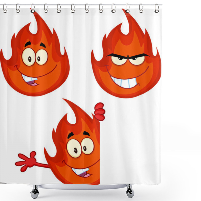 Personality  Flame Cartoon Character 7. Collection Set Shower Curtains