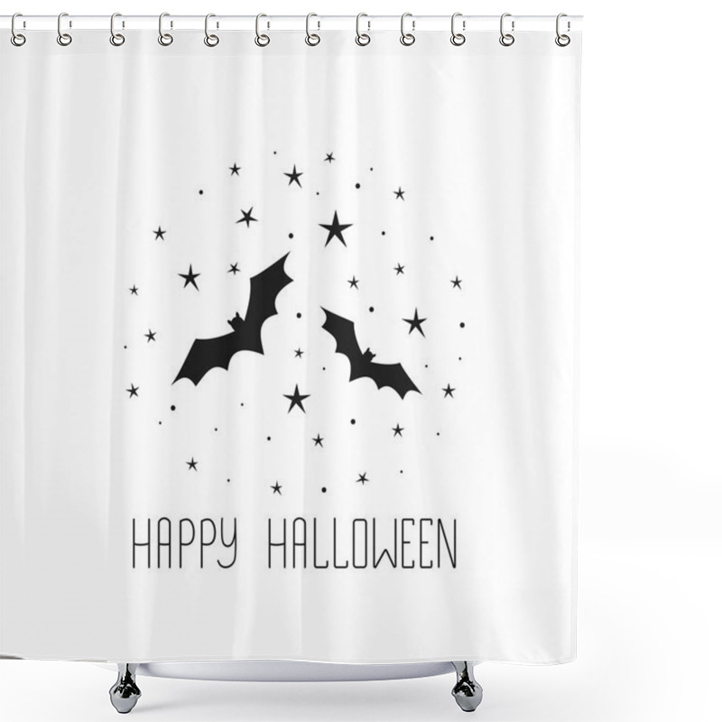 Personality  Happy Halloween Message Design Background Shower Curtains