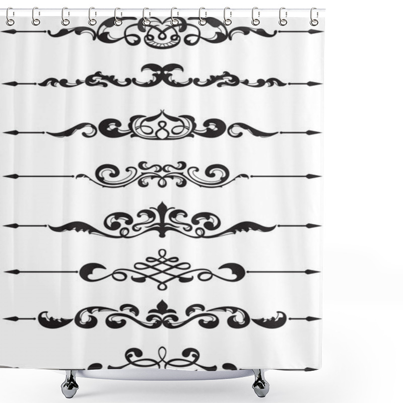 Personality  Ornate Divide Lines Shower Curtains