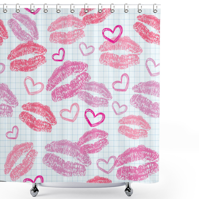 Personality  Pattern With Kisses Shower Curtains