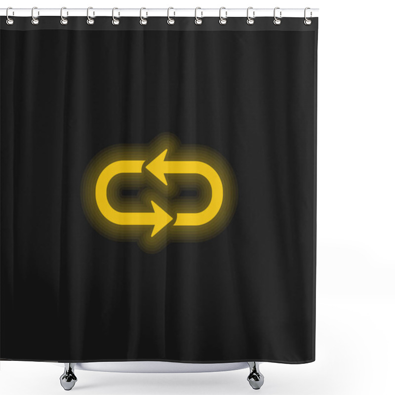 Personality  Arrow Loop Yellow Glowing Neon Icon Shower Curtains