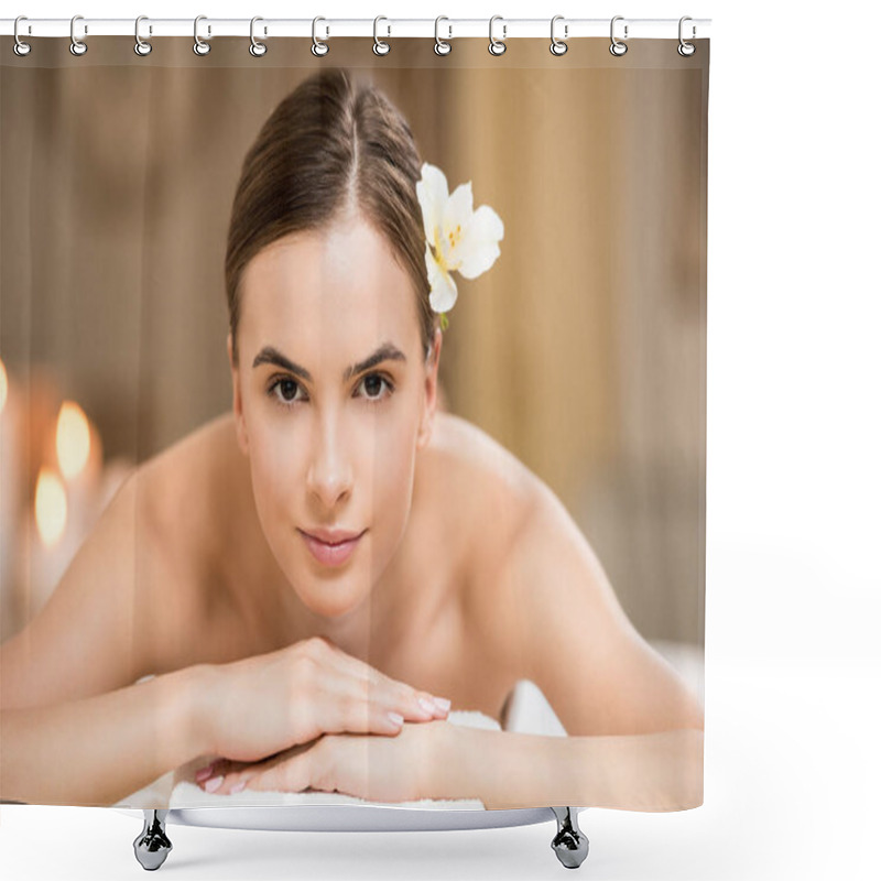 Personality  Woman Relaxing In Spa Salon Shower Curtains