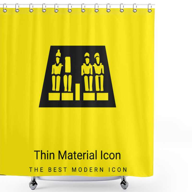 Personality  Abu Simbel Minimal Bright Yellow Material Icon Shower Curtains