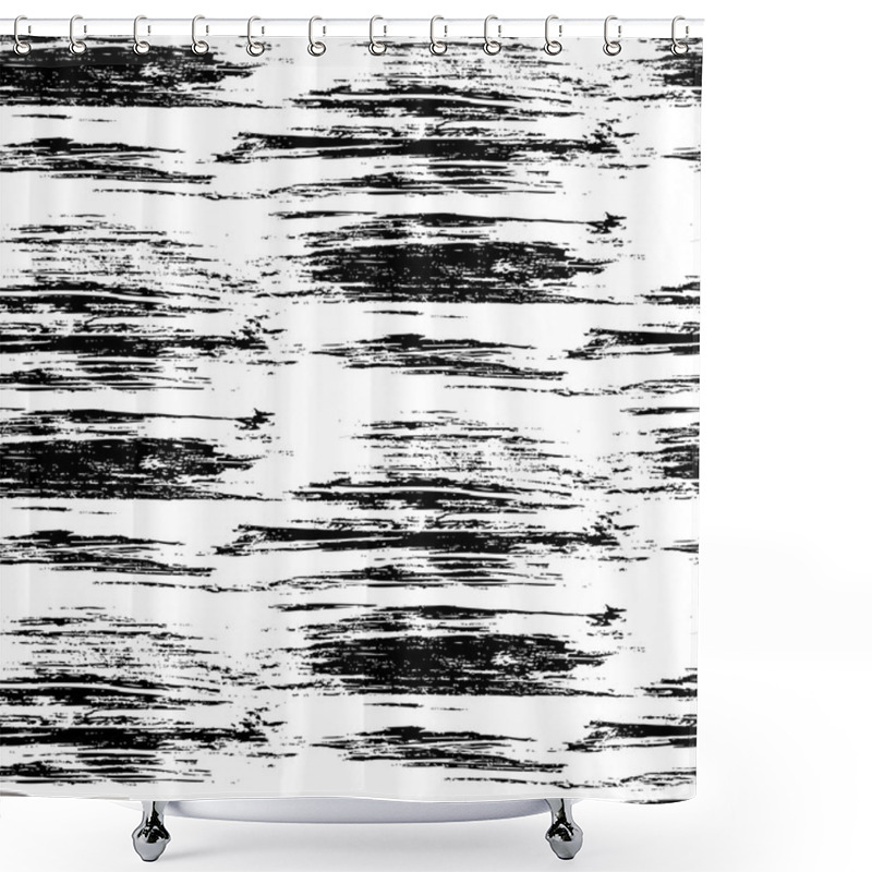 Personality  Hand Drawn Linear Pattern With Brushed Lines Shower Curtains