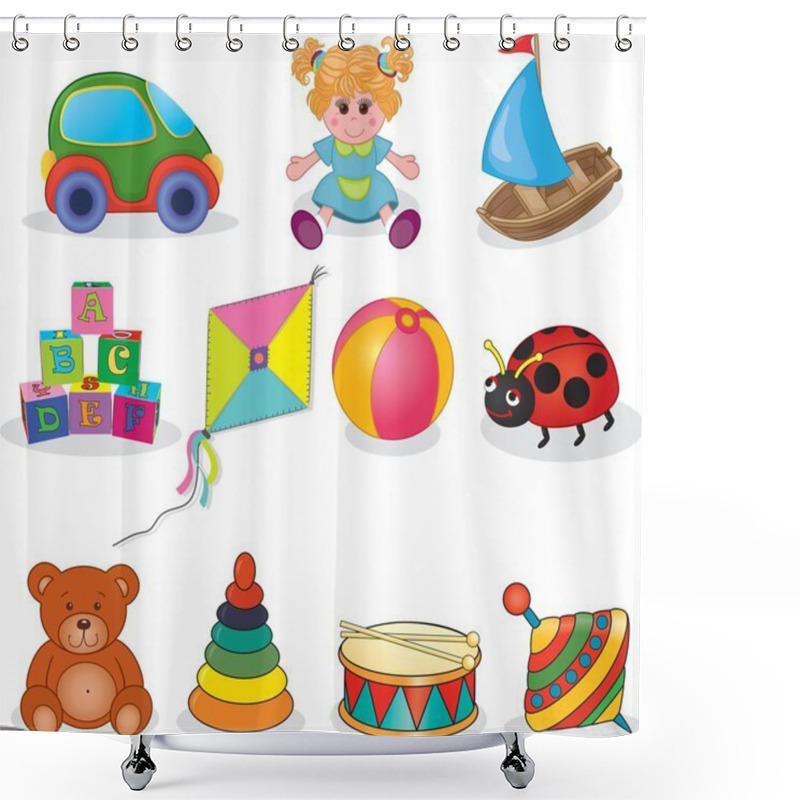 Personality  Baby's Toys Set Shower Curtains