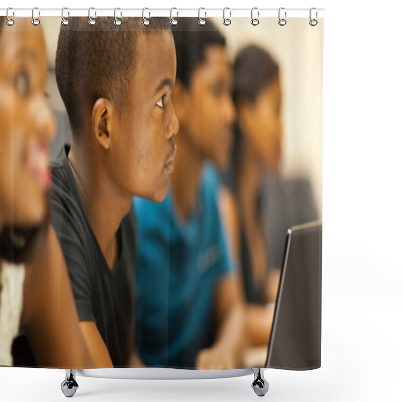 Personality  Group Of African American College Students In Lecture Room Shower Curtains