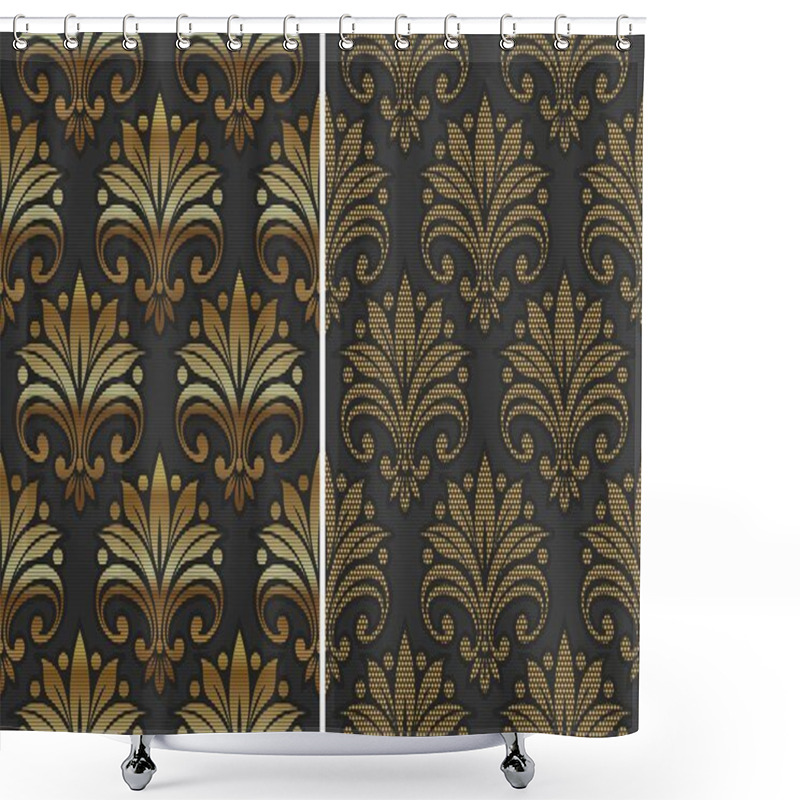 Personality  Golden Seamless Pattern - Vector Illustration Shower Curtains