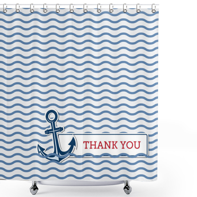 Personality  Thank You Card With Anchor Shower Curtains