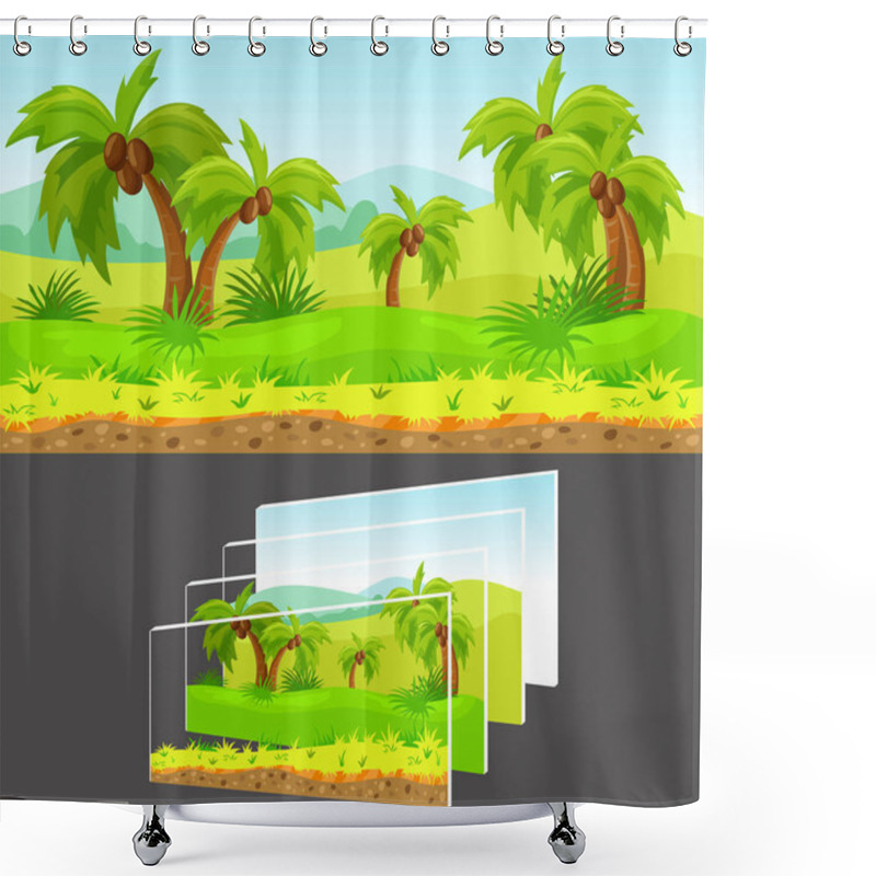 Personality  Cartoon Game Design Concept Shower Curtains