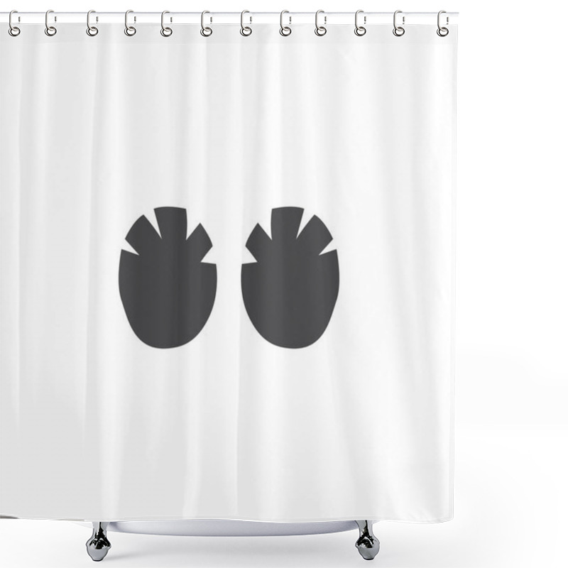 Personality  Vector Rhino Hippo Elephant Footprint Black Icon Shower Curtains