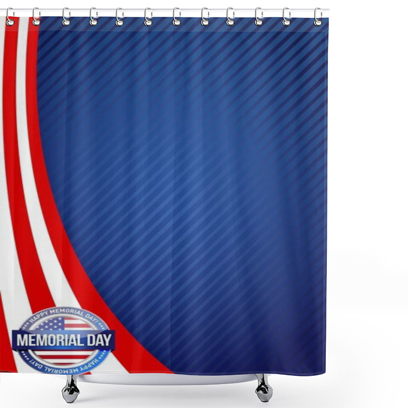 Personality  Memorial Day Red White And Blue Shower Curtains