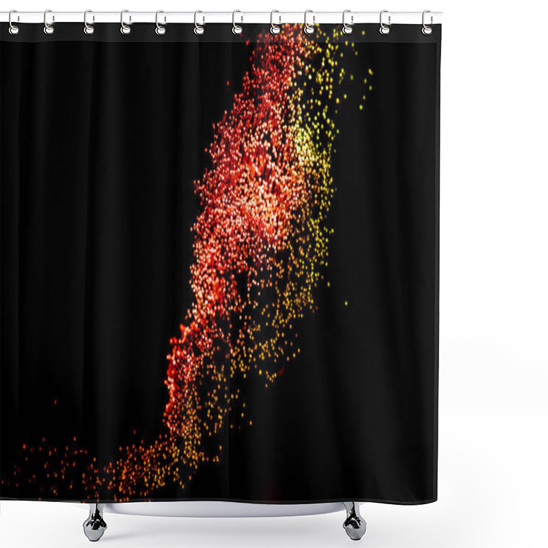 Personality  Glowing Red Fiber Optics On Dark Background, Looks Like Firework Shower Curtains