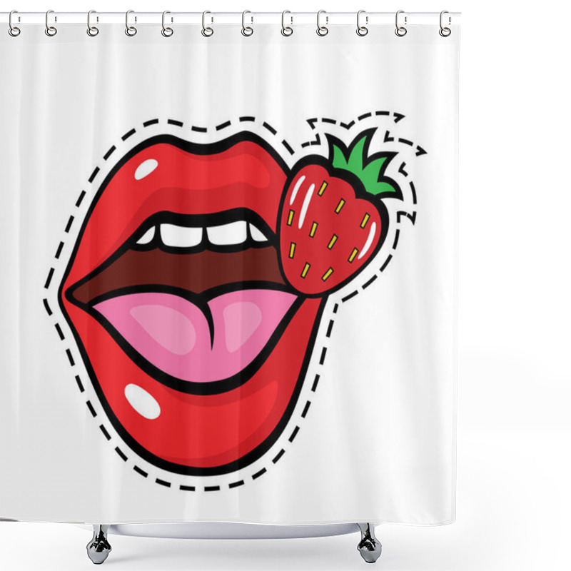 Personality  Pop Art Style Lips Sticker Shower Curtains