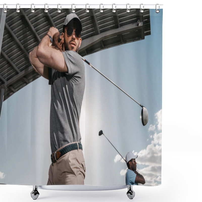 Personality  Men Playing Golf  Shower Curtains