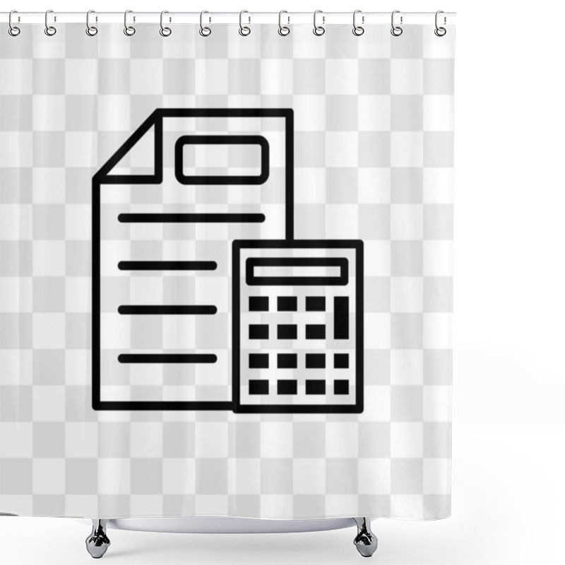 Personality  Document & Calculator Vector Icon Isolated On Transparent Backgr Shower Curtains