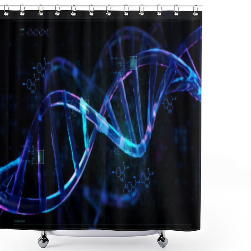 Personality  Science Biotechnology, DNA  Chromosome, 3D Rendering. Shower Curtains