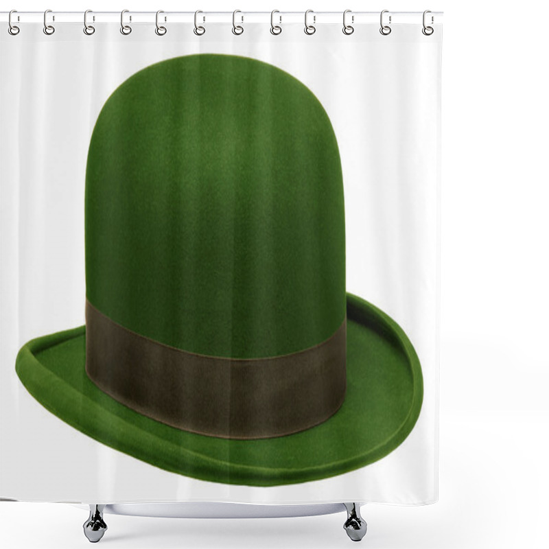 Personality  Green Bowler Or Derby Hat Shower Curtains