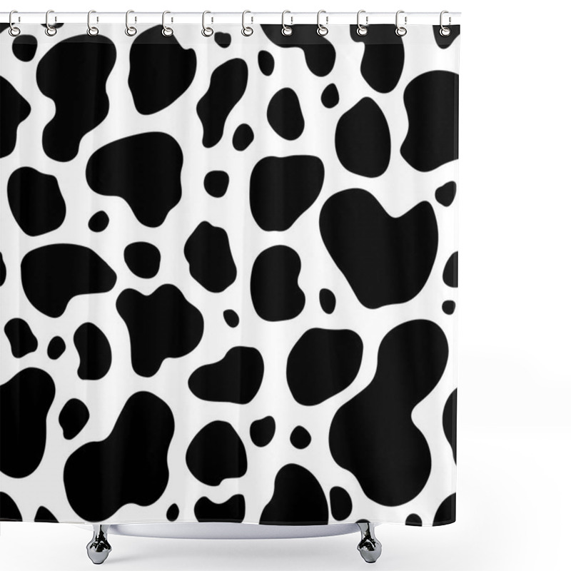 Personality  Cow Texture Pattern Repeated Seamless Black White Lactic Chocolate Animal Jungle Print Spot Skin Fur Shower Curtains