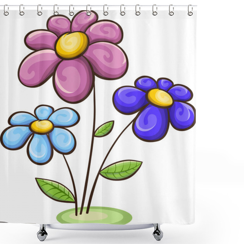 Personality  Three Cartoon Flowers Shower Curtains