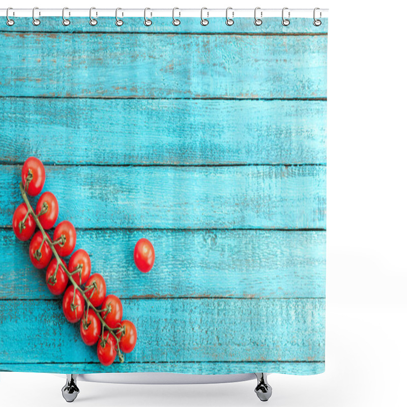 Personality  Fresh Cherry-tomatoes On Table Shower Curtains