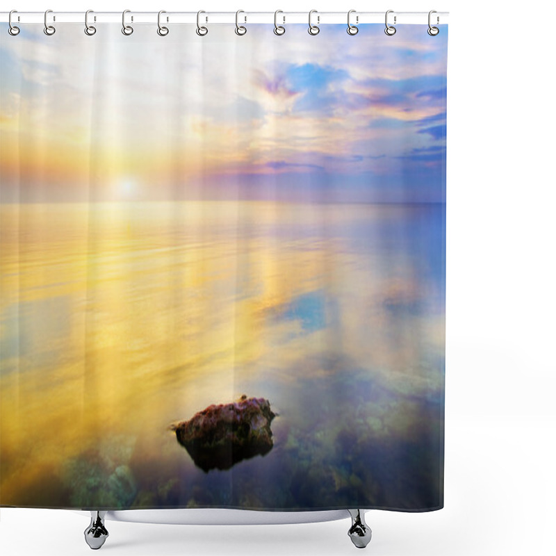 Personality  Sky Background And Water Reflection. Shower Curtains