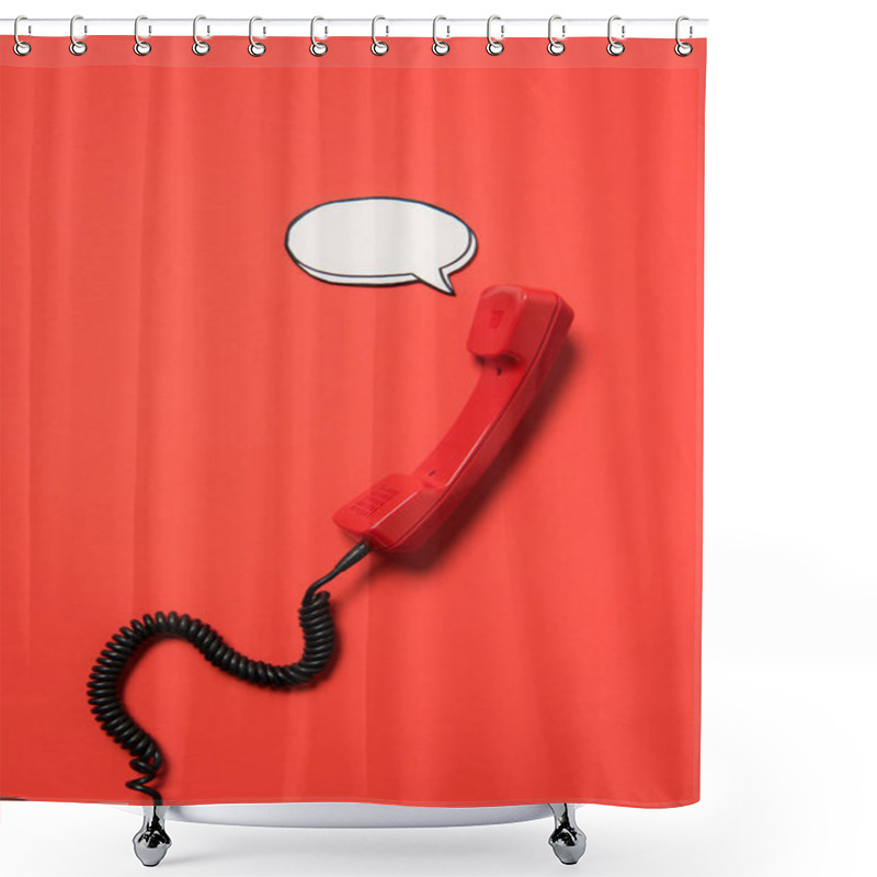 Personality  Telephone Handset And Speech Bubble Shower Curtains