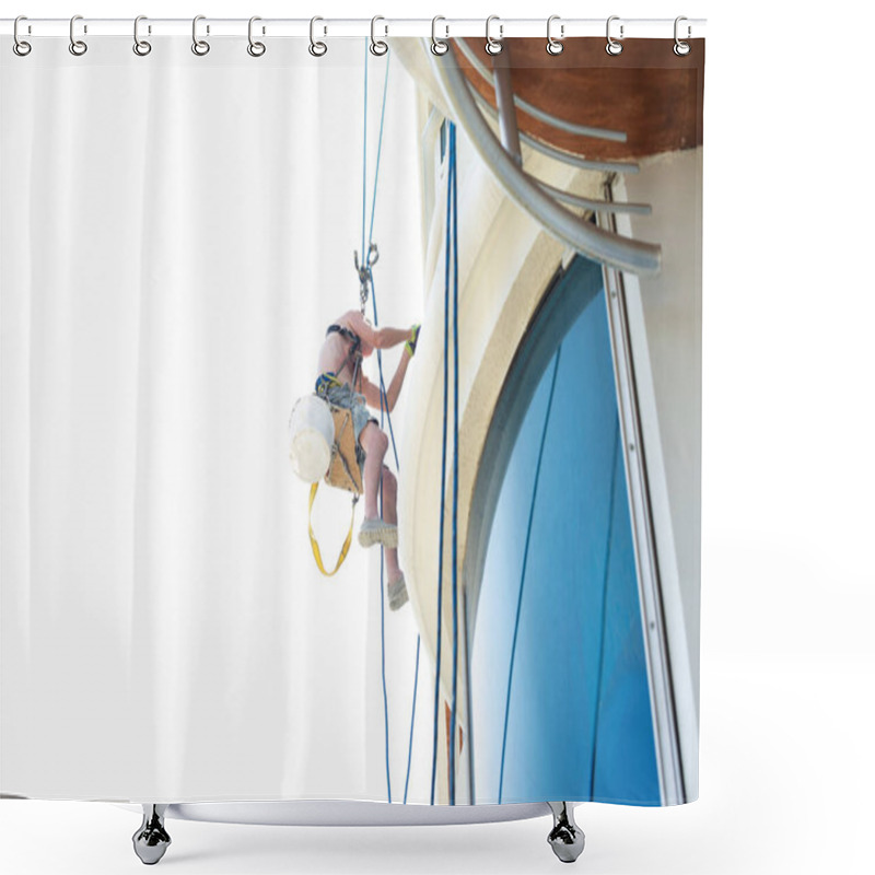 Personality  High-altitude Climber. The Profession Of Working At Height Shower Curtains