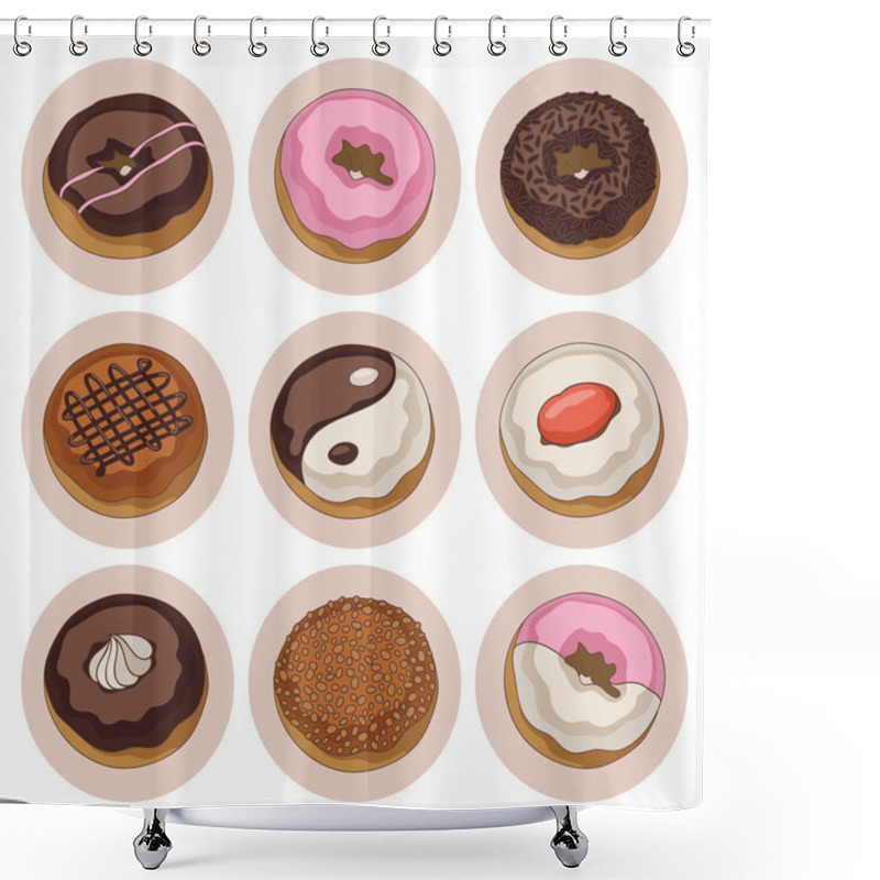 Personality  Donuts Isolated Set Shower Curtains