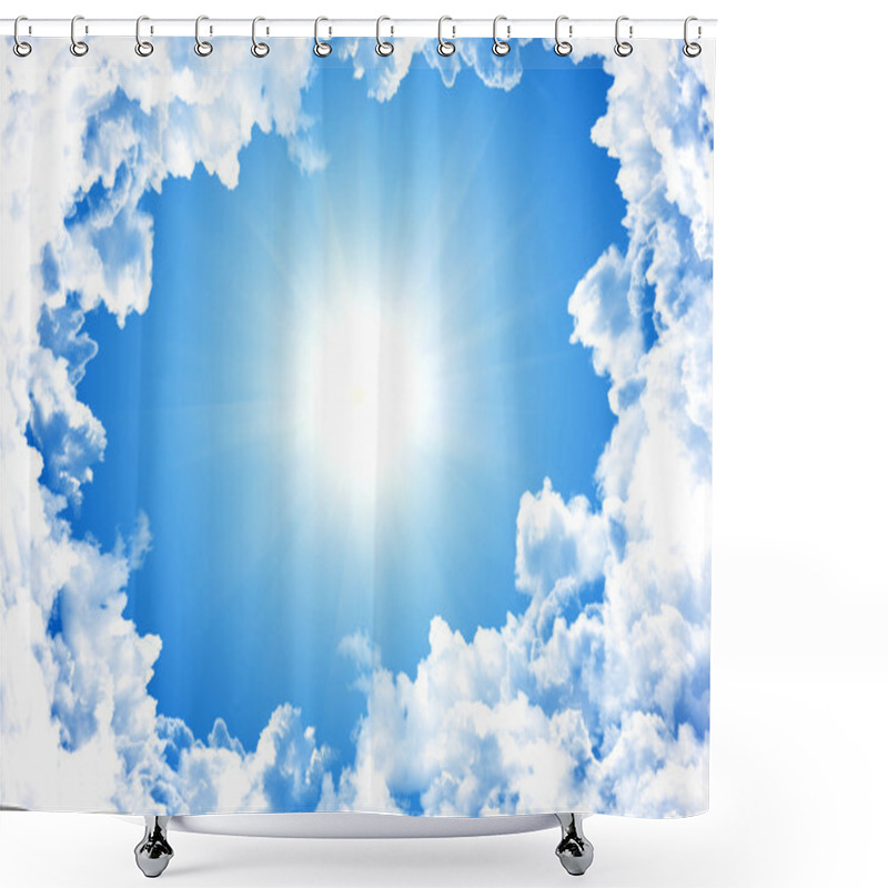 Personality  Sun In Bright Blue Sky Shower Curtains