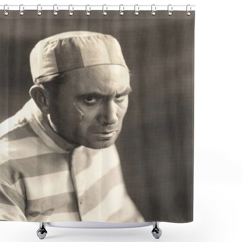 Personality  Portrait Of Criminal In Prison Shower Curtains