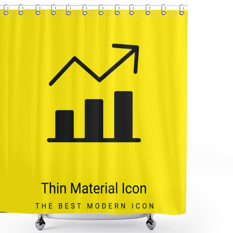 Personality  Analytics Minimal Bright Yellow Material Icon Shower Curtains