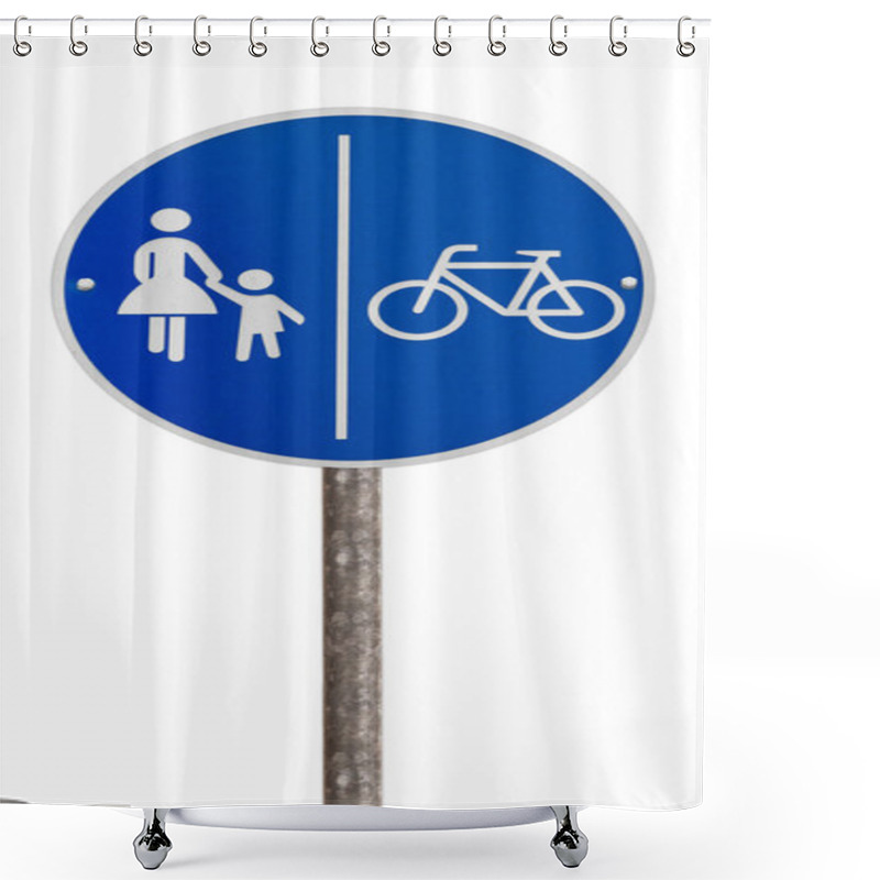 Personality  Traffic Sign For Pedestrians And Cyclists Shower Curtains