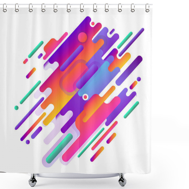 Personality  Original Beautiful Combination Modern Style Abstraction With Composition Made Of Various Rounded Shapes In Actual Color Palette Shower Curtains