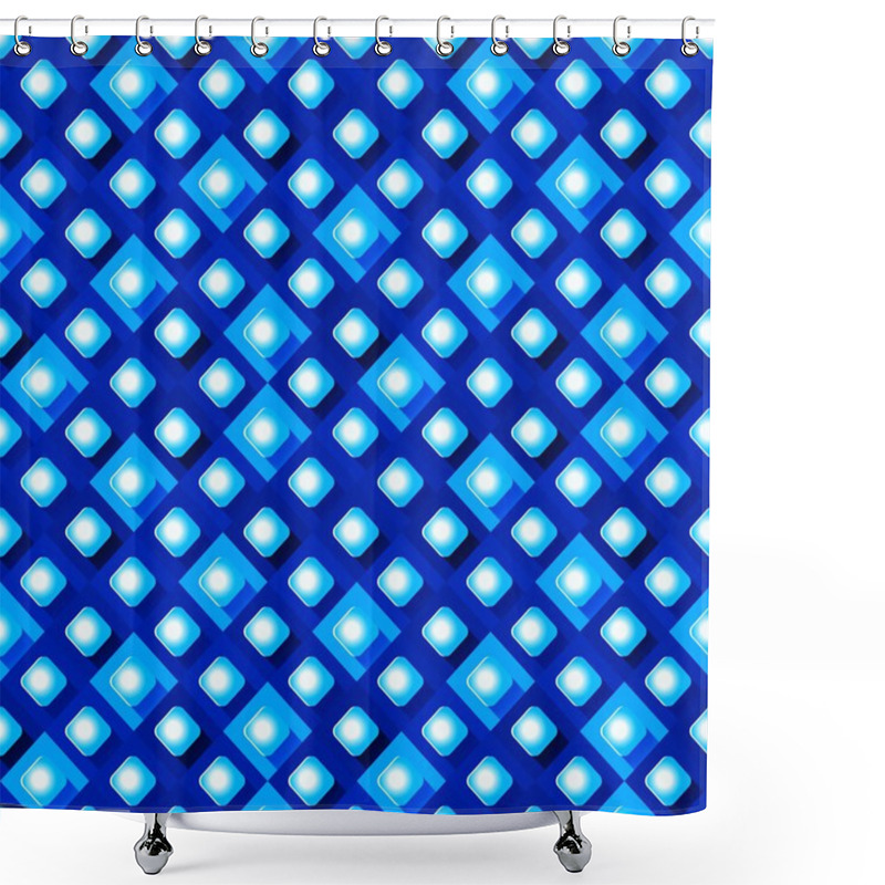 Personality  Seamless Pattern From Paper Rhombus On A Blue Background Shower Curtains