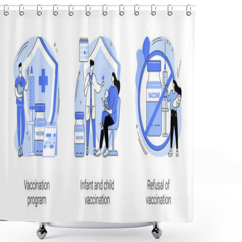 Personality  Mandatory Immunization Abstract Concept Vector Illustrations. Shower Curtains