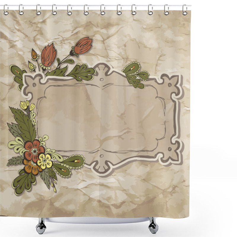 Personality  Frame Of Flowers Shower Curtains