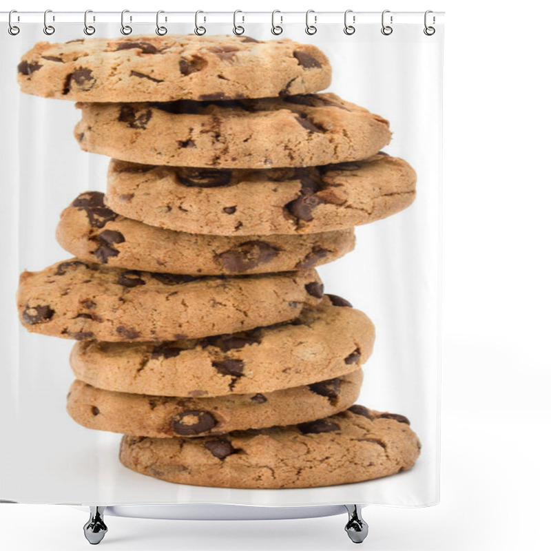 Personality  Stacked Chocolate Chip Cookies Shower Curtains