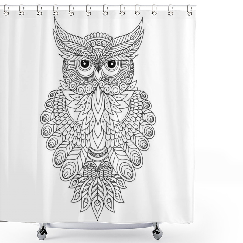 Personality  Decorative Ornamental Owl. Shower Curtains