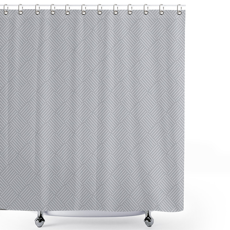 Personality  Japandi Linear Seamless Pattern With Geometric Diagonal Stripes And Metallic Texture In Silver And Gray Colors Perfect For Wallpaper Textile Fabric And Digital Use Vector Design. A Japandi-inspired Shower Curtains