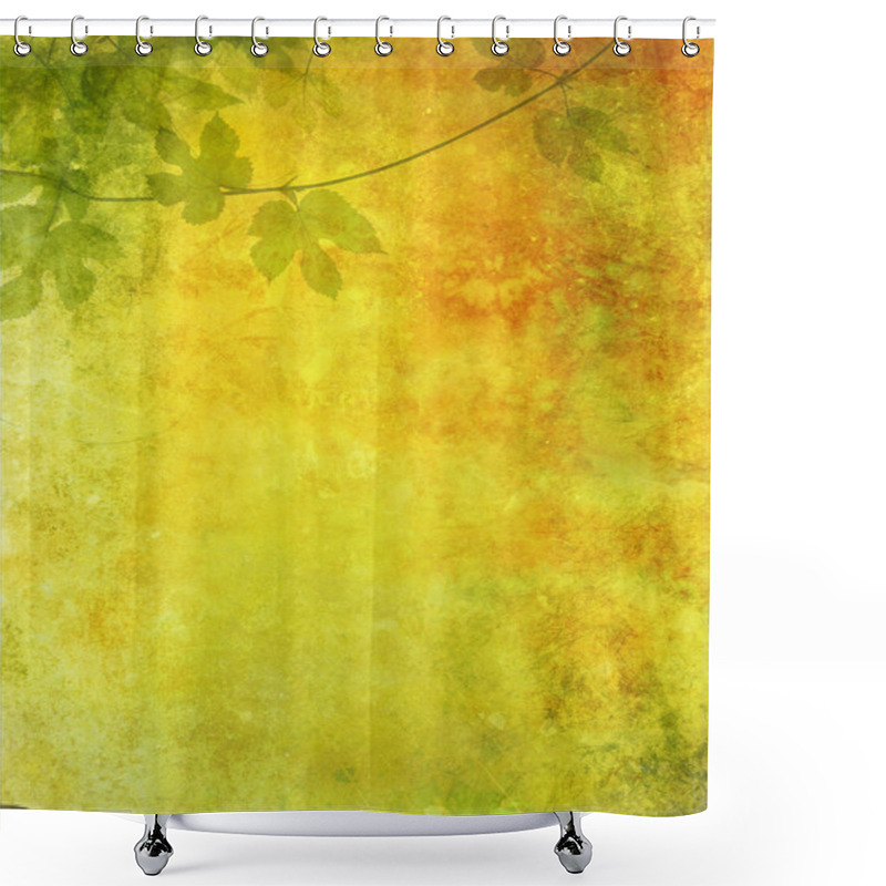 Personality  Romantic Grunge Background With Grape Leaves Shower Curtains