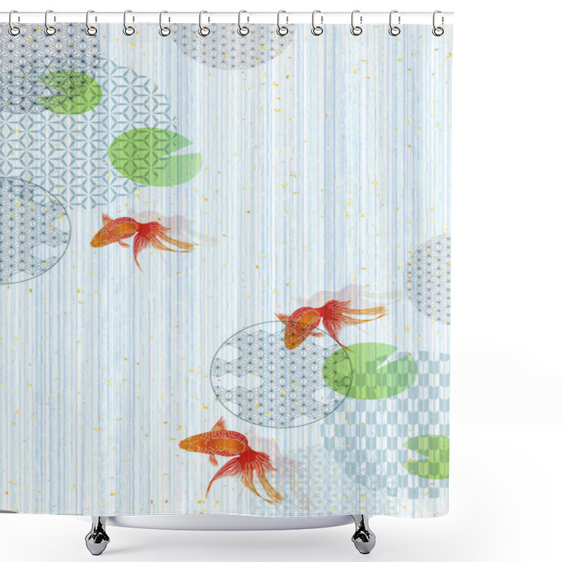 Personality  Goldfish Japanese Paper Summer Greetings Background  Shower Curtains