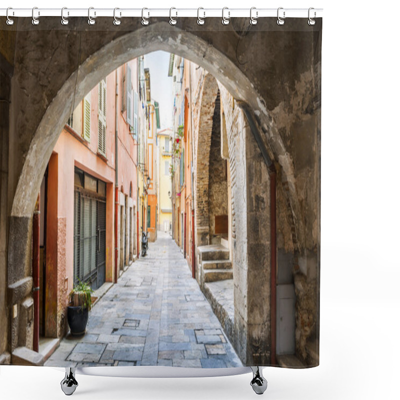 Personality  Old Street In Villefranche-sur-Mer Shower Curtains